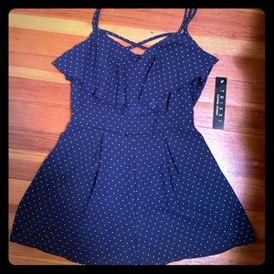 New Trixxi Navy Blue Polka Dot Romper